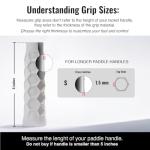 Hesacore Pickleball Paddle Elongated Original Grip - 6 Inches - Regular Feel - Comfortable for Tennis Elbow, Increased Grip Strength, Less Vibrations, Finger Support, Helps Sweaty Hands - Size Small