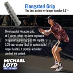 Hesacore Pickleball Paddle Elongated Original Grip - 6 Inches - Regular Feel - Comfortable for Tennis Elbow, Increased Grip Strength, Less Vibrations, Finger Support, Helps Sweaty Hands - Size Small