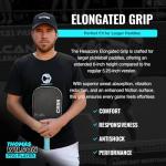 Hesacore Pickleball Paddle Elongated Original Grip - 6 Inches - Regular Feel - Comfortable for Tennis Elbow, Increased Grip Strength, Less Vibrations, Finger Support, Helps Sweaty Hands - Size Small