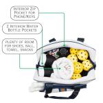 Queen of the Court Pickleball bag, Pickleball tote with fence Hook, pickle ball duffle for women, cute pickleball (White/Navy/Orange)