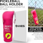 WES Pickleball Ball Holder - Metal Hook for Fence/Backpack | Neoprene Pickleball Ball Bag