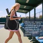 CCGTIOR 2-in-1 Tennis Tote Bag & Tennis Racket Backpack – Extra-Large Quilted Pickleball Racquet Bags, Water-Resistant & Lightweight for Men & Women (Black)