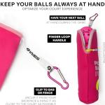 WES Pickleball Ball Holder - Metal Hook for Fence/Backpack | Neoprene Pickleball Ball Bag