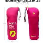 WES Pickleball Ball Holder - Metal Hook for Fence/Backpack | Neoprene Pickleball Ball Bag