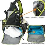 Alveroya Pickleball Sling Bag with Shoe Compartment for Men Women, Professional 2-3 Paddle Backpack, Large Capacity Bag with 36oz Water Bottle Pocket & Fence Hook - Black/Neon Green