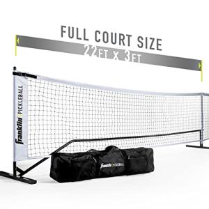 Franklin Sports Pickleball Net - Portable Outdoor Pickleball Net System - Official Regulation Size 22' Feet with Travel Bag - Portable Set for Official Size Courts