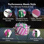 Lola Pickleball Tote White - Designer Series Pickleball Bag for Women and Pink Cap for Women – Lightweight, Moisture-Wicking, Adjustable Hat with Embroidered Design