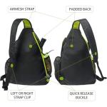 Alveroya Pickleball Sling Bag with Shoe Compartment for Men Women, Professional 2-3 Paddle Backpack, Large Capacity Bag with 36oz Water Bottle Pocket & Fence Hook - Black/Neon Green