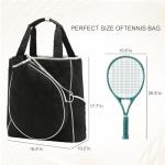CCGTIOR 2-in-1 Tennis Tote Bag & Tennis Racket Backpack – Extra-Large Quilted Pickleball Racquet Bags, Water-Resistant & Lightweight for Men & Women (Black)