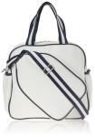 SamLouise Pickleball Tote Bag Adjustable | Backpack With Water Bottle Holder |Women's Pickle Ball Bag | Multi-color Leather Pickle Ball Backpack Bag | Modern Design Adjustable Shoulder Straps (White)