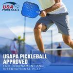 Pickleball Set with Bag - Fiberglass 14mm - 2 USAPA Pickleball Paddles, 2 Indoor and 2 Outdoor Pickleball Balls, 2 Cooling Towels - Rackets for Adults and Teens
