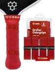 CRBN Pickleball - Drytec™ Overgrips - Pickleball Paddle Grip Tape - Absorbs Shock & Moisture - 4-Pack, Red
