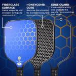 Pickleball Set with Bag - Fiberglass 14mm - 2 USAPA Pickleball Paddles, 2 Indoor and 2 Outdoor Pickleball Balls, 2 Cooling Towels - Rackets for Adults and Teens