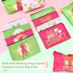 24 Pcs Pickleball Makeup Bags Bulk Pickleball Gifts for Women, Dink Ball Sport Cosmetic Pouch Bag Party Favors Supplies, Pickle Ball Accessories Travel Organizer Zipper Pouch Sport Lovers Gifts (Pink)