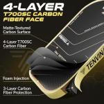 TENVINA Pickleball Paddles, Thermoformed T700SC Carbon Fiber Pickleball Paddle, Pickle Ball Paddle USAPA Approved with Dominant Power and Larger Sweet Spot