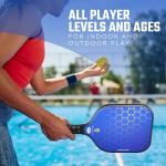 Pickleball Set with Bag - Fiberglass 14mm - 2 USAPA Pickleball Paddles, 2 Indoor and 2 Outdoor Pickleball Balls, 2 Cooling Towels - Rackets for Adults and Teens