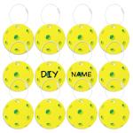 12PCs Pickleball Luggage Tags for Travel Suitcases Labels with Metal Ring 2.75in Pickleball Keychain PVC Name Id Card and DIY Pocket Hug Card, Backpack Charms for Men Women Travel Bag Suitcase