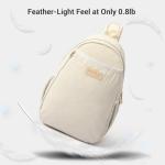 VELADAY Pickleball Bag for Women, Quilted Stylish Sling Bag, Adjustable Shoulder Strap, 2 Storage Compartment Holds Paddles, Balls,Shoes,Beige