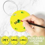 12PCs Pickleball Luggage Tags for Travel Suitcases Labels with Metal Ring 2.75in Pickleball Keychain PVC Name Id Card and DIY Pocket Hug Card, Backpack Charms for Men Women Travel Bag Suitcase
