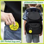 12PCs Pickleball Luggage Tags for Travel Suitcases Labels with Metal Ring 2.75in Pickleball Keychain PVC Name Id Card and DIY Pocket Hug Card, Backpack Charms for Men Women Travel Bag Suitcase