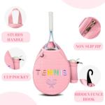 NZNDB Tennis Bags for Women Girl, Tennis Sling Crossbody Backpack, Water Resistant Tennis Bag for Pickleball, Tennis, Racketball(Pink)