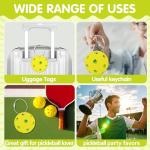 12PCs Pickleball Luggage Tags for Travel Suitcases Labels with Metal Ring 2.75in Pickleball Keychain PVC Name Id Card and DIY Pocket Hug Card, Backpack Charms for Men Women Travel Bag Suitcase