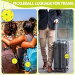 12PCs Pickleball Luggage Tags for Travel Suitcases Labels with Metal Ring 2.75in Pickleball Keychain PVC Name Id Card and DIY Pocket Hug Card, Backpack Charms for Men Women Travel Bag Suitcase