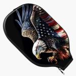 RWUTYTIUL Black Flag Eagle Pickle Ball Paddle Cover, Neoprene Pickleball Paddle Sleeve with Zippered Racket, Universal Paddle Storage Bag Size 8.66" x 11.4", Pickleball Paddle Case for Women Men