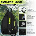 AEROBIX Green Pickleball Bag for Women & Men, Pickle Ball Backpack - Upgraded Zippers, Large Capacity, Padded Paddle Pocket, Adjustable Sling Bag (No Accessories)