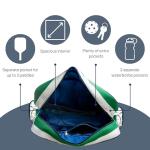 Fresh Pickle Lola Pickleball Tote - Designer Series Pickleball Bag for Women in Green/White Stripe + Solid Green 30-ounce Tumbler With Top Handle and Flip Straw