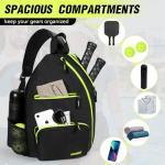 AEROBIX Green Pickleball Bag for Women & Men, Pickle Ball Backpack - Upgraded Zippers, Large Capacity, Padded Paddle Pocket, Adjustable Sling Bag (No Accessories)