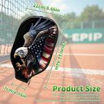RWUTYTIUL Black Flag Eagle Pickle Ball Paddle Cover, Neoprene Pickleball Paddle Sleeve with Zippered Racket, Universal Paddle Storage Bag Size 8.66" x 11.4", Pickleball Paddle Case for Women Men