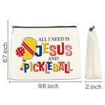 Xxoace All I Need Is Jesus and Pickleball Makeup Bag-Funny Pickleball Gift for Women Girls Friends Sister Daughter, Travel Cosmetic Pouch