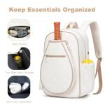 KAVIGOR Pickleball Bag, Quilted Pickleball Backpack with Shoe Compartment & Waterproof Pocket, Pickle Ball Paddle Bag Fits 2 to 4 Paddles for Women and Men