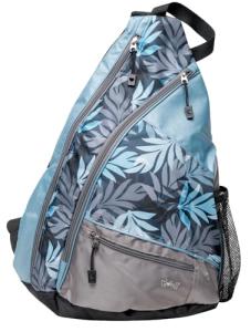 Ladies Printed Pickleball Sling Bag - "Pacific Palm" - New | Holds Multiple Paddles | Shoe Bag Included | Easy To Carry | Designed Expressly for Pickleball
