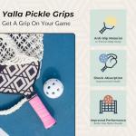 Pickle Grips Pickleball Paddle Grip Tape by YALLA - Overgrip Grip Wrap for Pickleball Racket - Moisture Wicking Paddle Grip Wrap (2 Pack) (Pink)