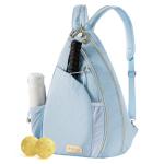 VELADAY Pickleball Bag for Women Chic Quilted Sling Bag, Fits 2 Paddles, Lightweight Weatherpoorf for Court & Daily Use, Blue