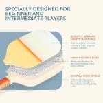 Pickleball Paddles Set of 4 - USAPA Approved Graphite Lightweight Racket, 4 Pickleball Rackets, 4 Outdoor Balls and 1 PU Leather Bag, Pickle Ball Set for Men Women Beginners, Sunset Glow