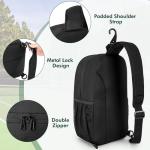 GOBUROS Pickleball Sling Bag for 2 Paddles, Pickleball Crossbody Backpack with Multiple Pockets and Hanging Fence Hook for Men and Women