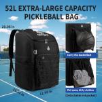 Gemgoal Extra Large Pickleball Bag for Men with Shoe Compartment Pickleball Backpack for 4 Rackets with Fence Hook Paddle Compartments Balls Holder Multiple Compartments