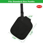 Cosmos 2 Pcs Neoprene Pickleball Paddle Cover Pickleball Racket Case Pickle Ball Sleeve - Pickleball Paddle Carry Bag with Ball Storage Accessories Pocket & Handle Strap (Black & Handle Stap)