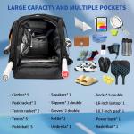 Gemgoal Extra Large Pickleball Bag for Men with Shoe Compartment Pickleball Backpack for 4 Rackets with Fence Hook Paddle Compartments Balls Holder Multiple Compartments