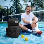 G4Free Pickleball Bag Fits 2 to 6 Paddles, Large Pickleball Backpack with Fence Hook for Men and Women(Black)