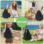 Docami Tennis Bag for Women Men, Tennis Racket Bags Backpack Lightweight Water Resistant Sling Crossbody Gym Backpacks for Tennis Racquet, Pickleball Paddles, Badminton, Pickleball Gear & Accessories
