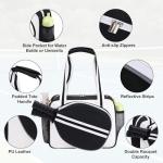 SPOENGRU PU Leather Pickleball Paddle Bag - Small Fashion Tote for Women & Men