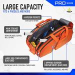 JOOLA Tour Elite Pro Pickleball Bag – Backpack & Duffle Bag for Paddles & Pickleball Accessories – Thermal Insulated Pockets Hold 4+ Paddles - Includes Fence Hook