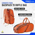 JOOLA Tour Elite Pro Pickleball Bag – Backpack & Duffle Bag for Paddles & Pickleball Accessories – Thermal Insulated Pockets Hold 4+ Paddles - Includes Fence Hook