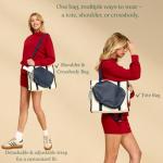 Mini Momo Durable Pickleball Tote Bag with Large Capacity & Adjustable Crossbody Strap (Navy)