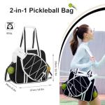 ACESAK Pickleball Bag, Pickleball Bags for Women Men Teens with Waterproof Pocket & Fence Hook, Pickleball Tote Bag for Pickleball Racquet Sports Gym Duffle, Adjustable Strap (Black