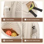 Sucipi Tennis Bags for Women, Lightweight Quilted Tennis Racket Bag, Large Capacity Tennis Backpack for Tennis Racquet, Pickleball Paddles, Badminton
